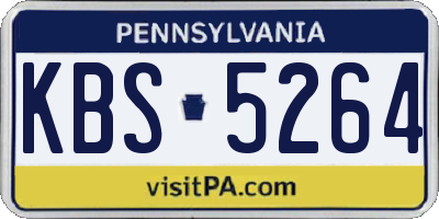 PA license plate KBS5264