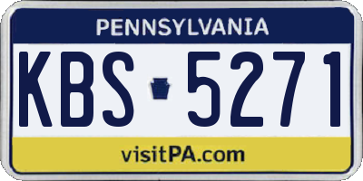 PA license plate KBS5271