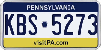 PA license plate KBS5273