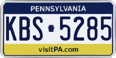 PA license plate KBS5285