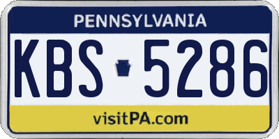 PA license plate KBS5286