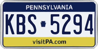 PA license plate KBS5294