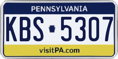 PA license plate KBS5307