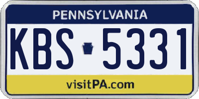 PA license plate KBS5331