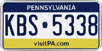 PA license plate KBS5338