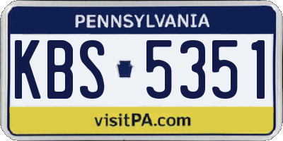 PA license plate KBS5351