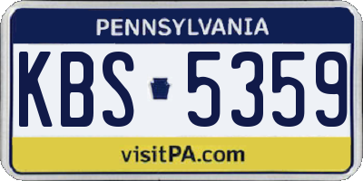 PA license plate KBS5359