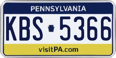 PA license plate KBS5366