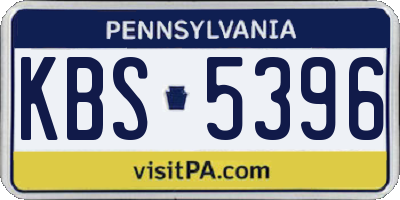 PA license plate KBS5396