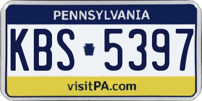 PA license plate KBS5397