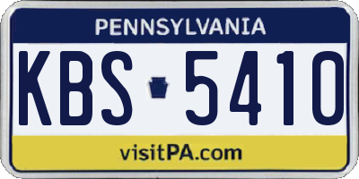 PA license plate KBS5410