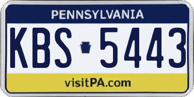 PA license plate KBS5443