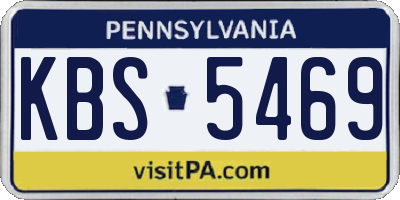 PA license plate KBS5469