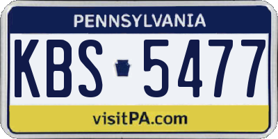 PA license plate KBS5477
