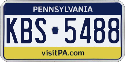 PA license plate KBS5488