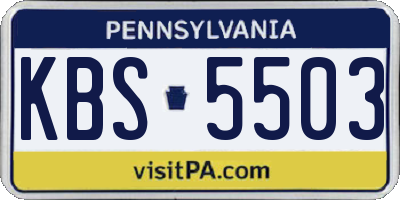 PA license plate KBS5503