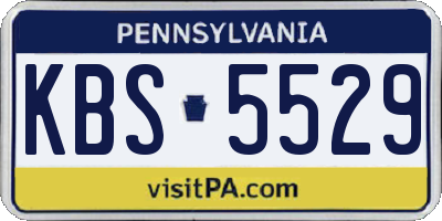 PA license plate KBS5529