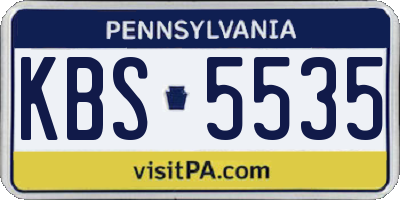 PA license plate KBS5535