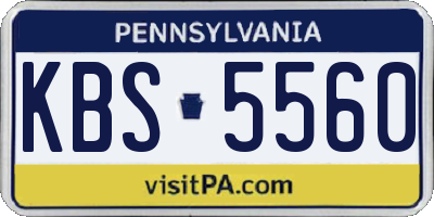 PA license plate KBS5560