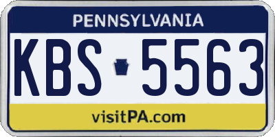 PA license plate KBS5563