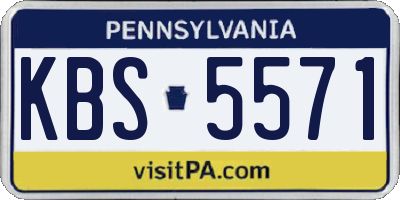 PA license plate KBS5571