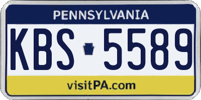 PA license plate KBS5589