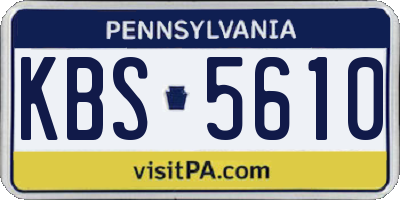 PA license plate KBS5610