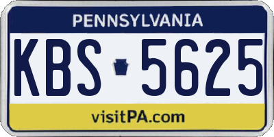 PA license plate KBS5625
