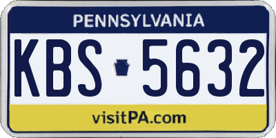 PA license plate KBS5632