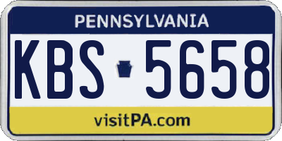 PA license plate KBS5658