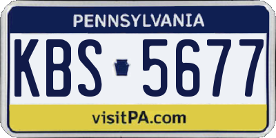 PA license plate KBS5677