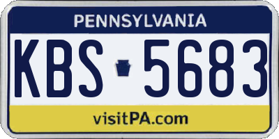 PA license plate KBS5683