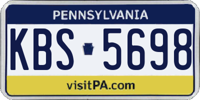 PA license plate KBS5698