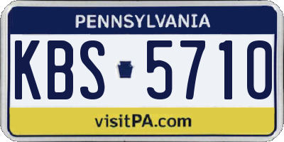 PA license plate KBS5710