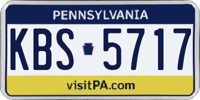 PA license plate KBS5717