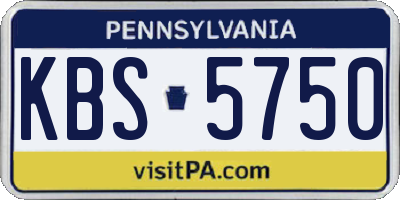 PA license plate KBS5750