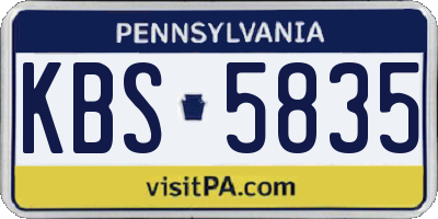 PA license plate KBS5835