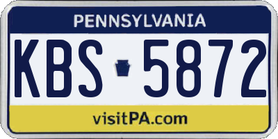 PA license plate KBS5872