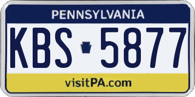 PA license plate KBS5877