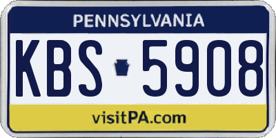 PA license plate KBS5908