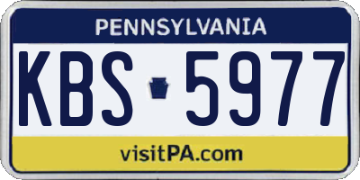 PA license plate KBS5977