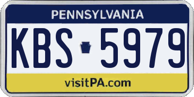PA license plate KBS5979