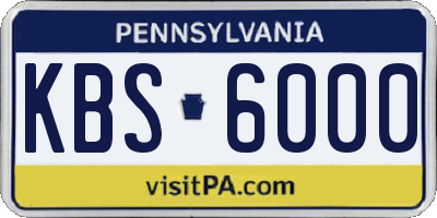 PA license plate KBS6000