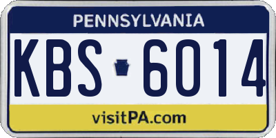 PA license plate KBS6014
