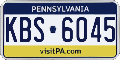 PA license plate KBS6045