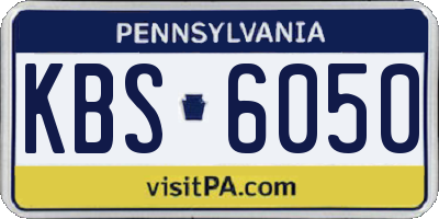 PA license plate KBS6050