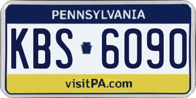 PA license plate KBS6090