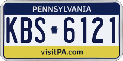PA license plate KBS6121