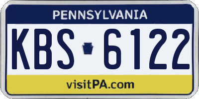 PA license plate KBS6122