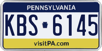 PA license plate KBS6145